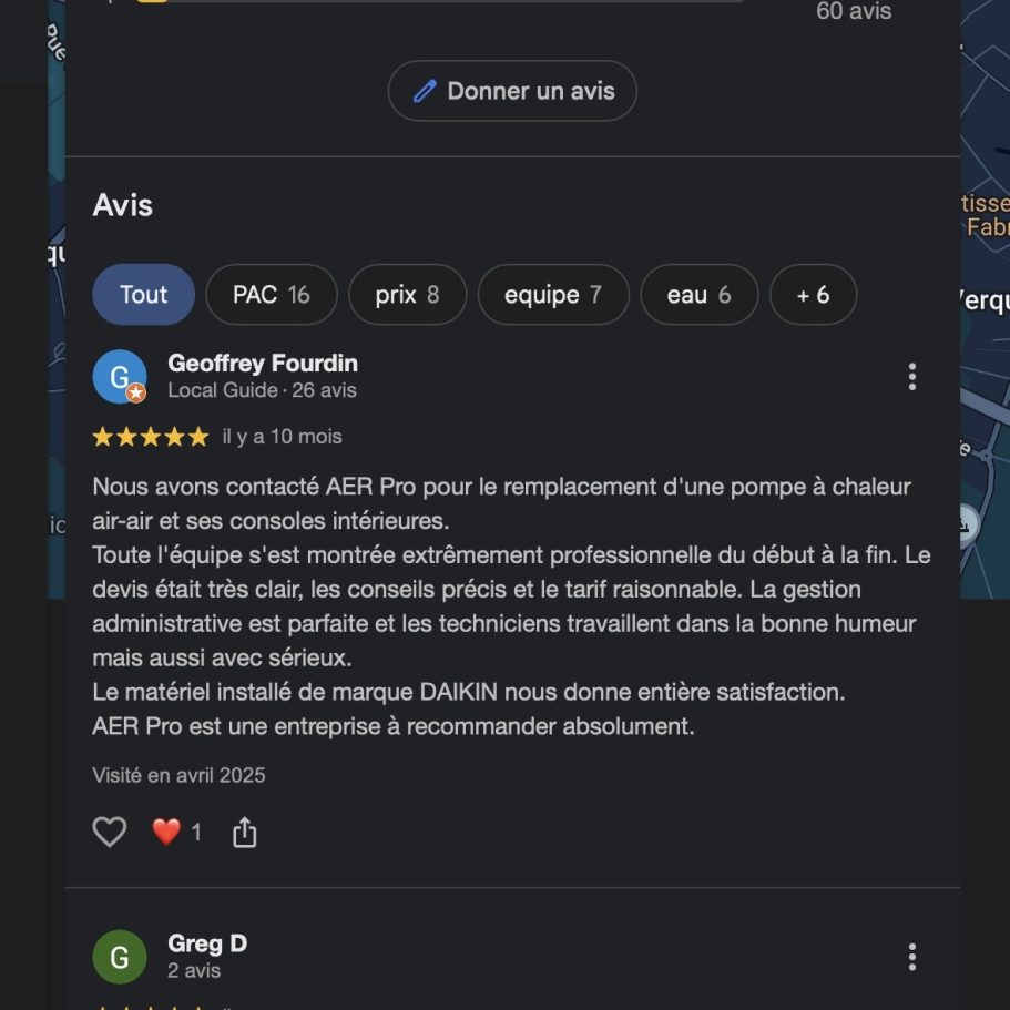 Avis client google Évaluations de services, commentaires de clients avec notation.