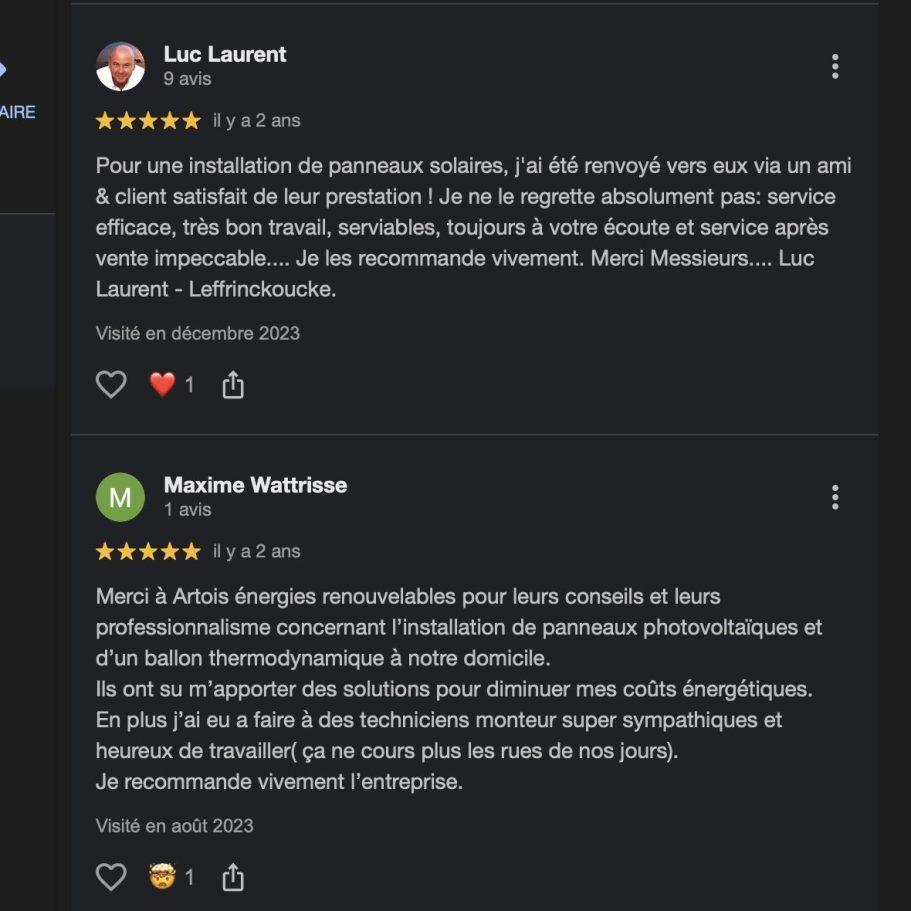 Avis client google Évaluations de services, commentaires de clients avec notation.