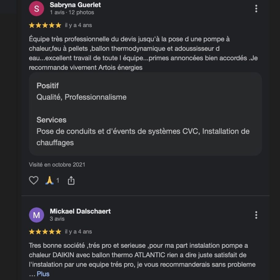 Évaluations de services, commentaires de clients avec notation.