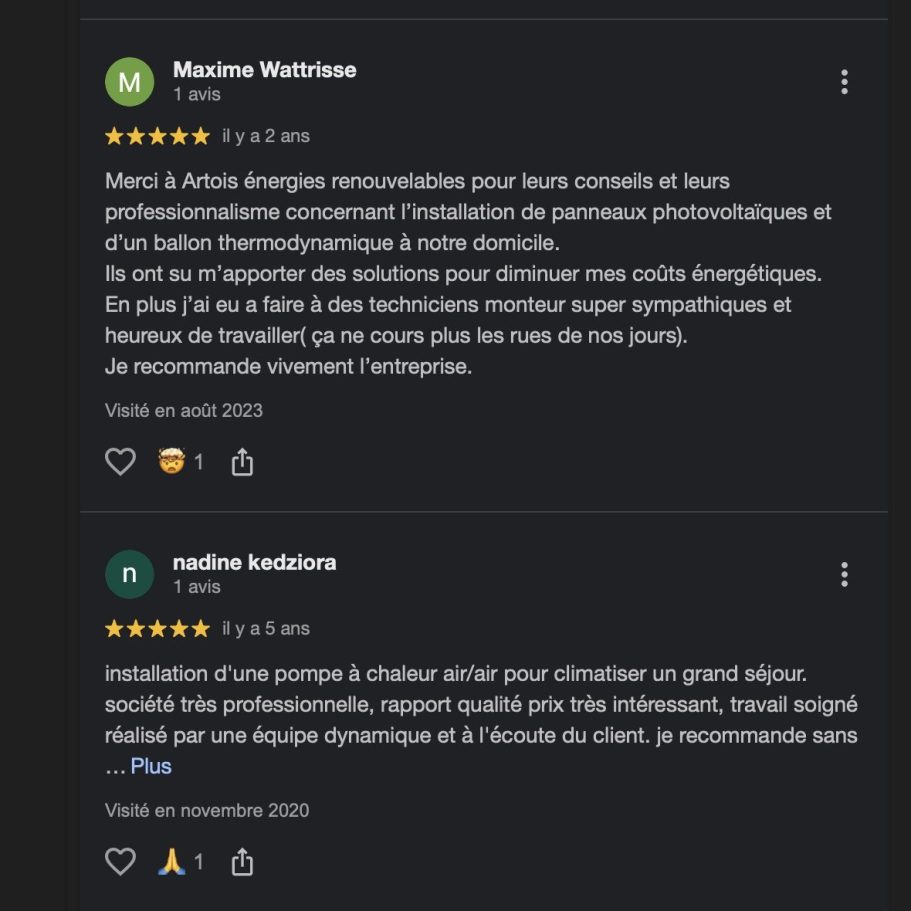 Avis client google Évaluations de services, commentaires de clients avec notation.