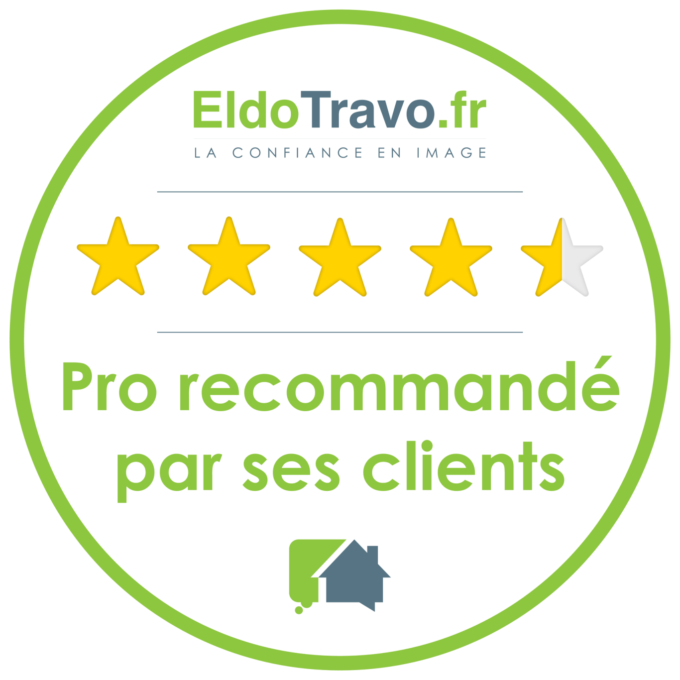 Logo avec quatre étoiles et mention "Pro recommandé par ses clients".